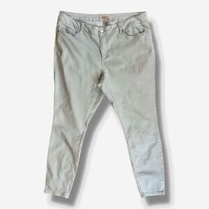 Blue Spice Green Gray Skinny Soft Denim Jeans Sz 18